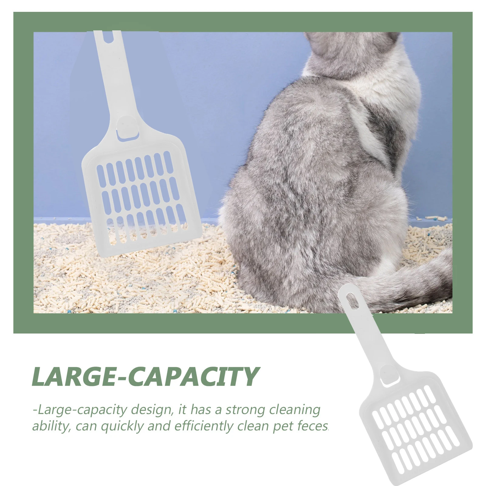 

Pet Litter Scooper Heavy Duty Cat Shovel with Fine Mesh Filter Efficient Poop Remover for All Litter Types Corrosion Resistant