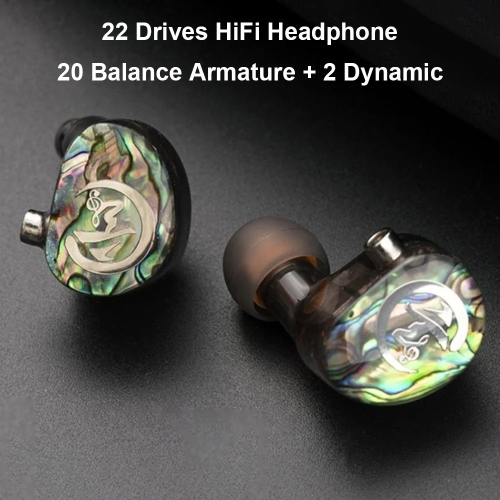 10BA 1DD IEM HiFi Headphones in-ear Monitors 22 Drivers Earphone MMCX Detachable Cable Earbuds Musician Audiophile IEMs XUAN DIY