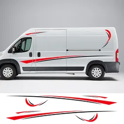 6Pcs/Lot Car Stickers Graphics Sports Vinyl Stripes Camper Van Decals For Peugeot Boxer Citroen Jumper Fiat Ducato Accessories