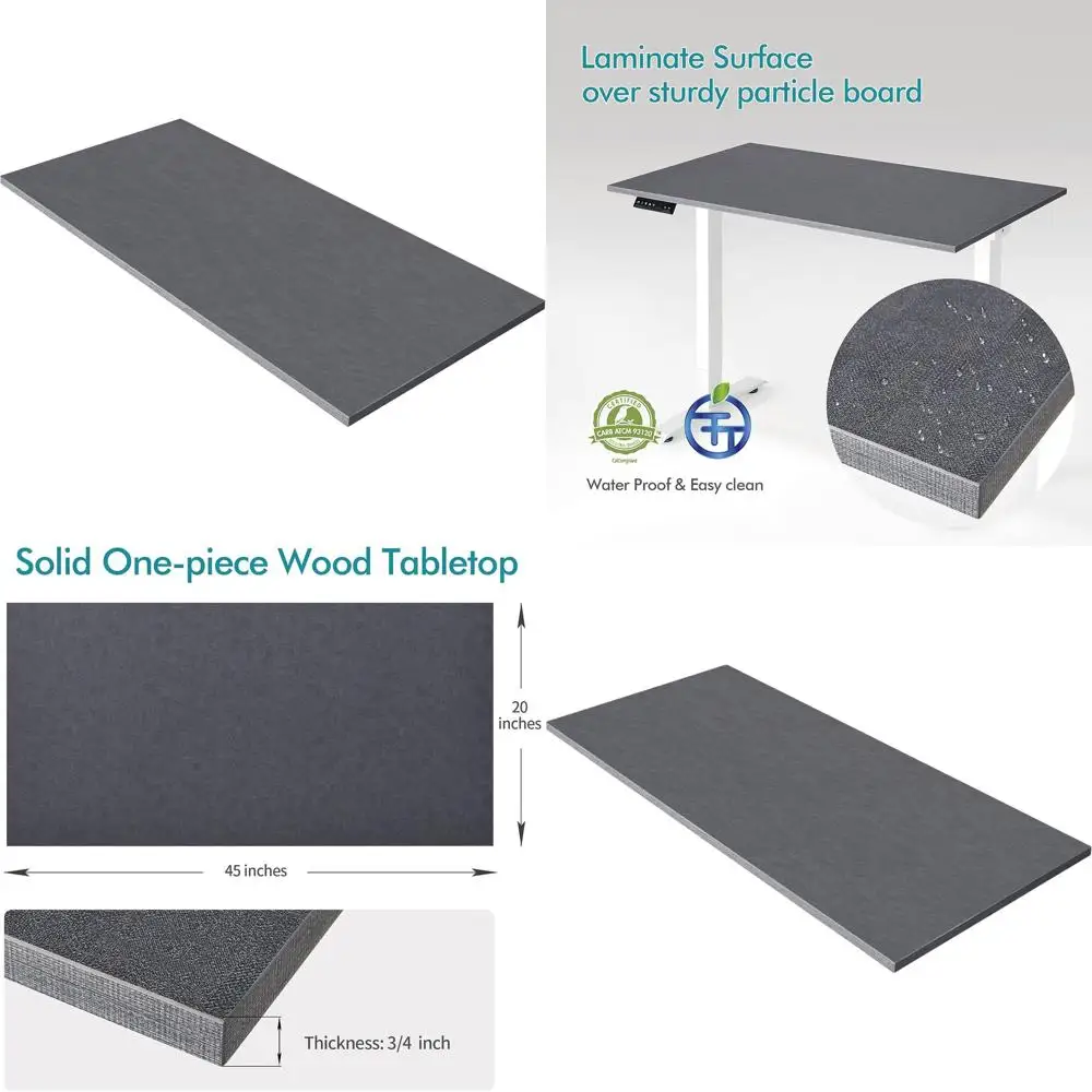 

45x20 Blue Melamine L-Shaped Desk Top, Solid Construction, Ideal for Home & Office DIY Projects