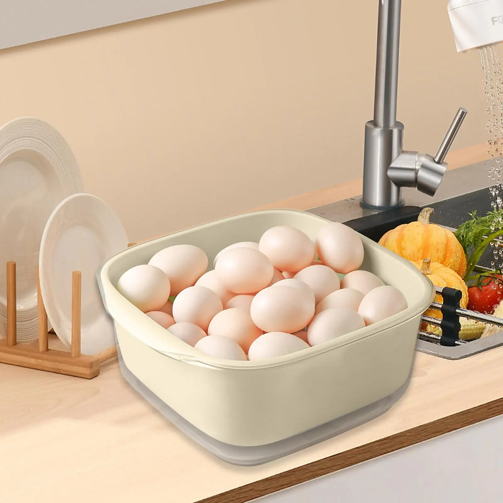 Kitchen Colanders Bowl Set Double Layered Strainers Vegetable Washing Basket Draining Bowl Pasta Spaghetti Barley Noodle Grapes