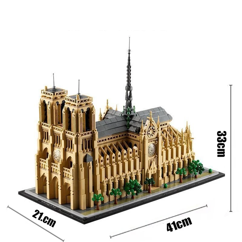 2025 New 21061 Notre Dame de Paris World Famous Architecture Model Building Block Bricks Educational Toys Gift for Adult Kids