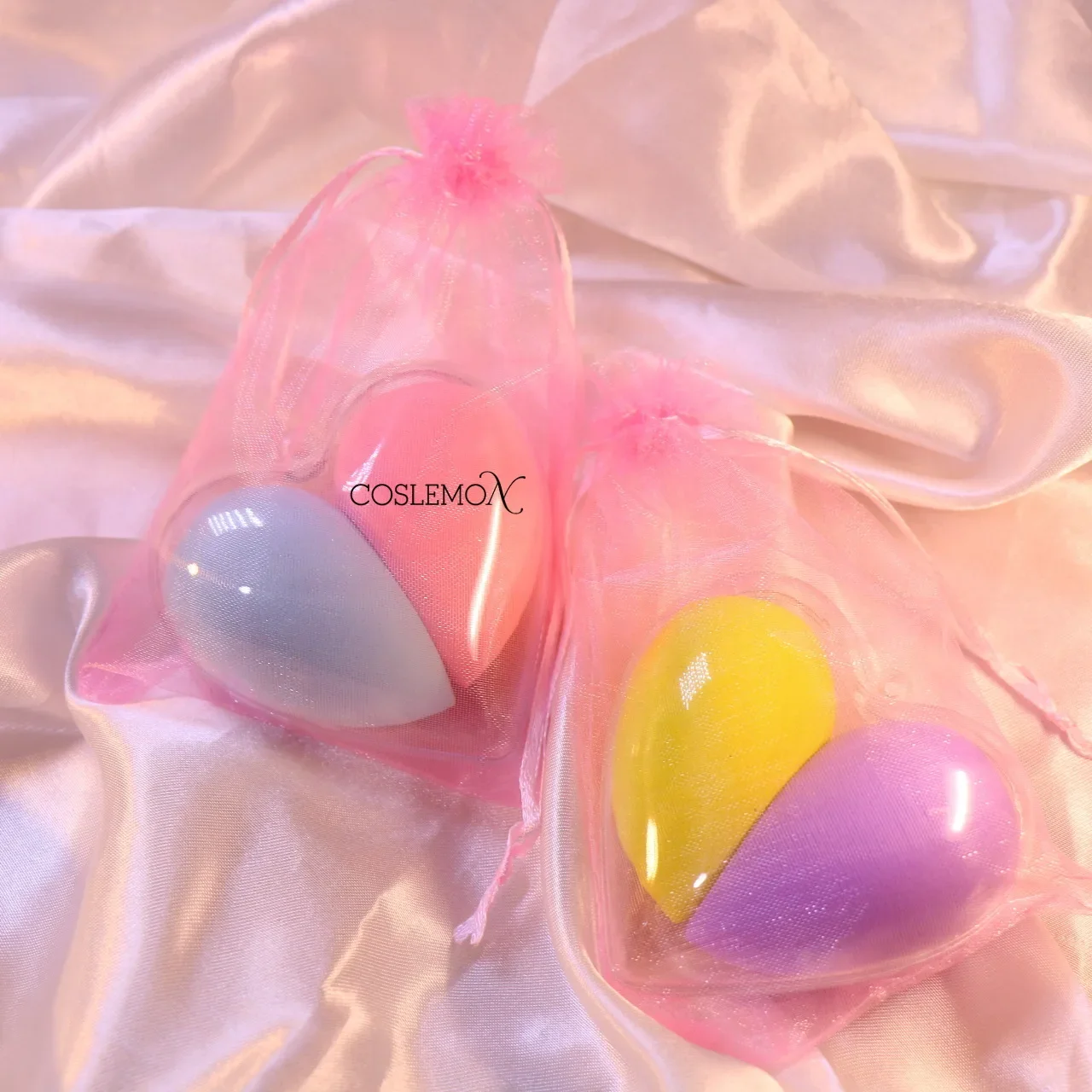 2pcs Makeup Egg with Heart Shaped Box Powder Puff Super Soft Sponge Pad Delicate Liquid Foundation Make Up Cosmetic Tools