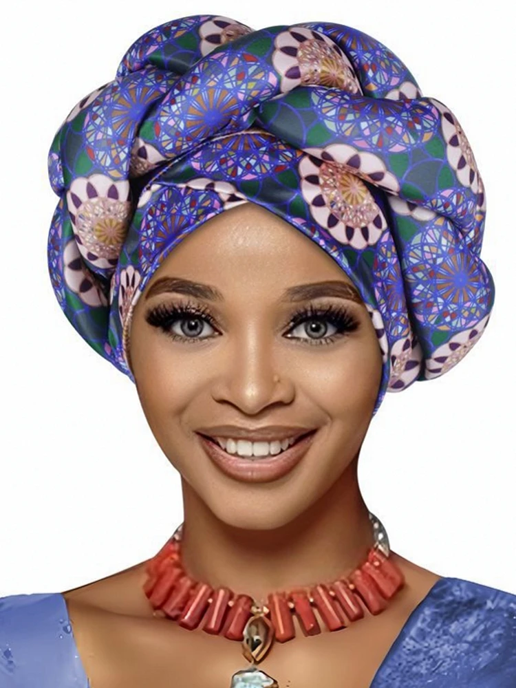 

Бронзовый африканский головной убор с косой, тюрбан, шапки для женщин, нигерийские свадебные гелевые вечерние головные уборы, головной убор, авто геле, женские повязки на голову