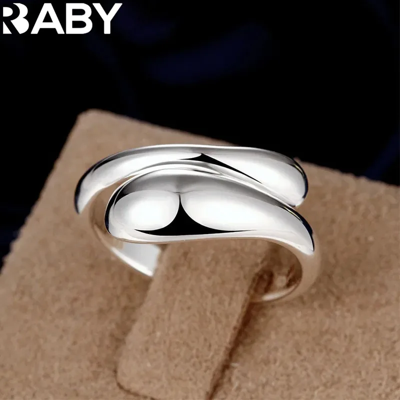 

URBABY 925 Sterling Silver Water Drop Ring For Women Wedding Fashion Jewelry Gifts