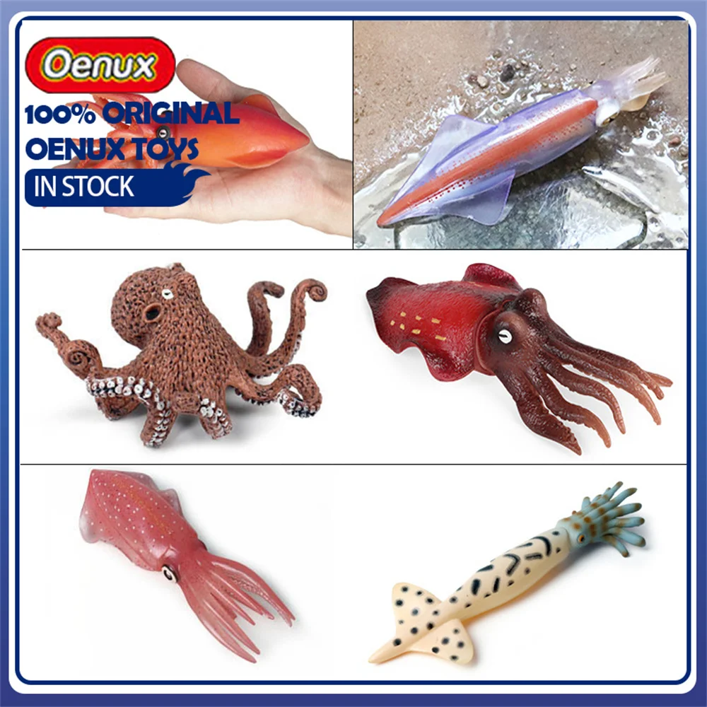 

Ounex Realistic Squid Cuttlefish Octopus Figurines Solid Plastic TPR Marine Animal Models Simulation Sea Creature Statues