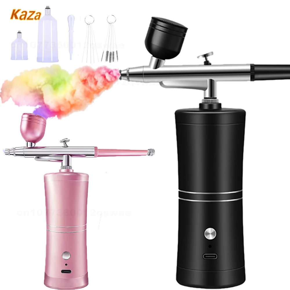 

Airbrush Nails with Compressor Portable Airbrush For Nails Art Paint Craft Cake Decoration Nano Steam Gun Spray Compressor