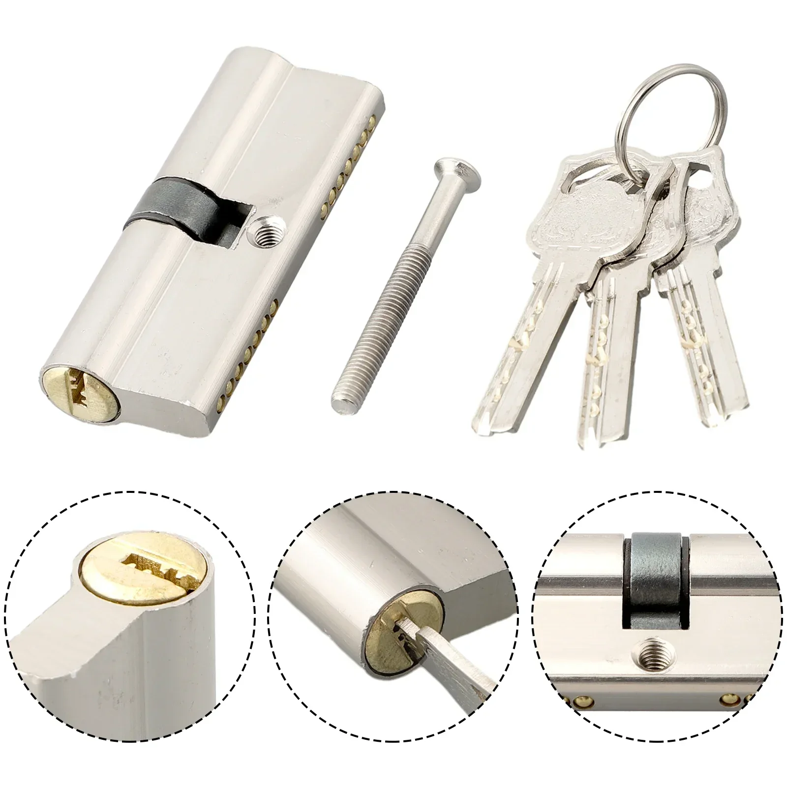 

Double Lock Door Security Lock Cylinder Key Anti-Theft Entry Door Lock Cylinder Home Renovation DIY Tool Accessories/parts