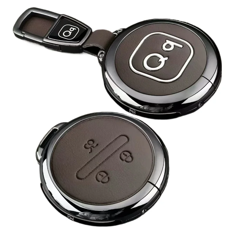 

Zinc Alloy Car Key Case Cover Chain Shell Protector Fob Holder for Chery QQ3 EV QQ Ice Cream 2026 New Energy Accessories