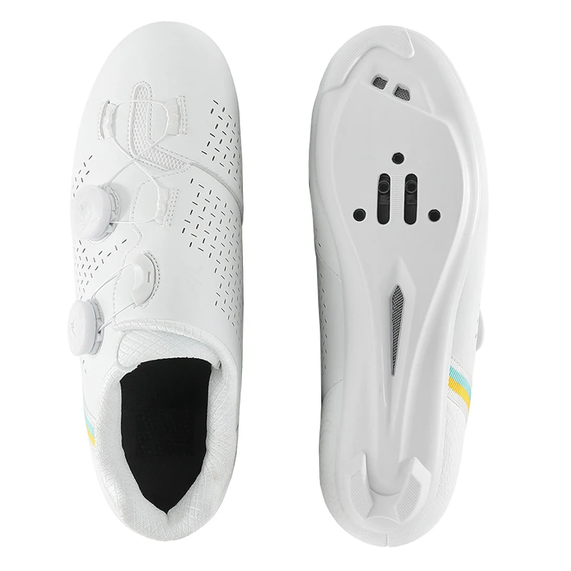 Speed Cycling Sneaker Men's Road Cycling Shoes Cleat Shoes Spd Shoes Cycling Flat Pedal Shoes Man Bike Outdoor Footwear White