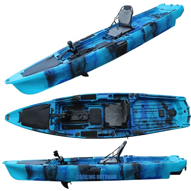 13ft Single Plastic Modular Kayak Pesca Con Pedal Sport Fishing Canoe For Sale