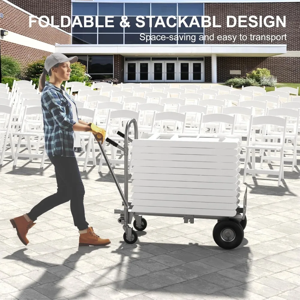 Padded Seat White Folding Chairs, Lightweight and Comfortable for Weddings, 12 Pack Resin Chairs with Easy Folding Feature