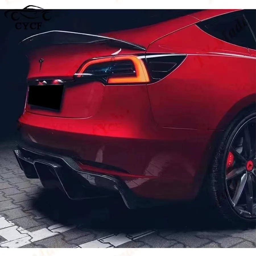 

For Tesla Model 3 carbon fiber rear bumper rear lip spoiler diffuser splitter guard body kit car accessories