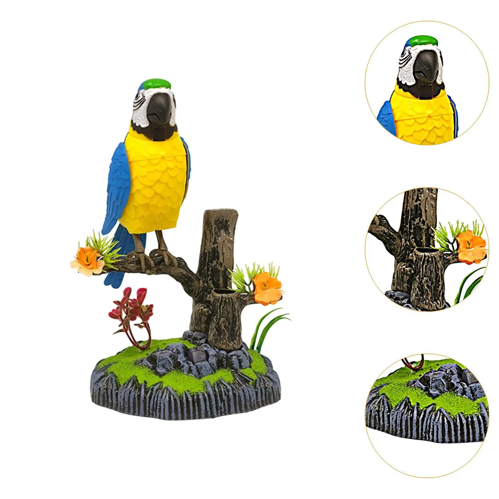 Simulation Bird Toy Talking Parrot Toy Voice Controlled Realistic Talking Electronic Animal Pet for Baby Children
