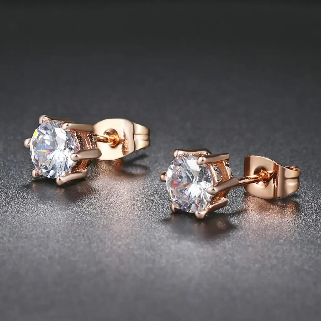 Kolczyki dla kobiet 6 pazury przezroczysta cyrkonia stadnina kolczyk dla kobiet mężczyzna różne rozmiary kryształy akcesoria do uszu Earing Jewellry E035 — zdjęcie 4