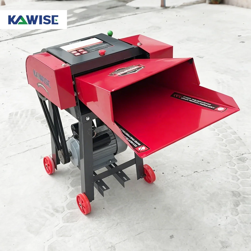 AIROW Mini Straw Cutter Machine with Powerful Motor for Corn Stalk Grass and Cattle Feed Processing