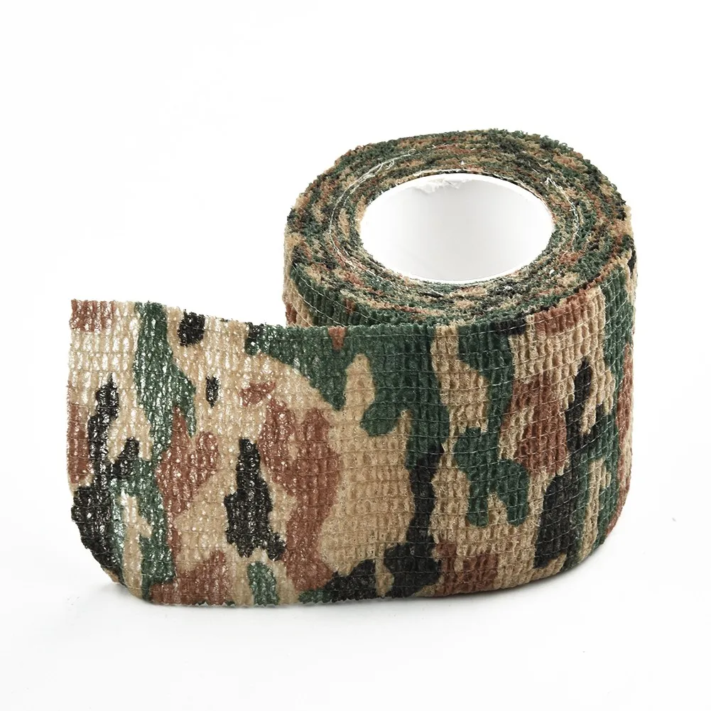 Camouflage Form Reusable Polyester Self Cling Camo Hunting Rifle Fabric Tape Waterproof Wrap Outdoor Camping Auxiliary Tools