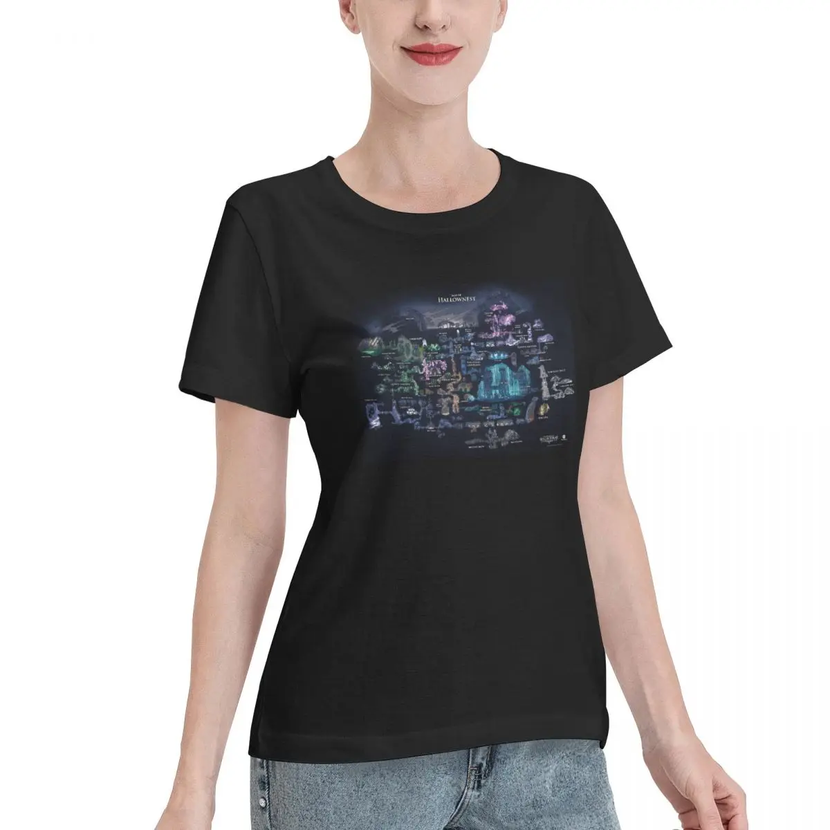 Bulk Wholesale 8K Hollow Knight Map Women's T-shirt Harajuku Versatile Women Tee