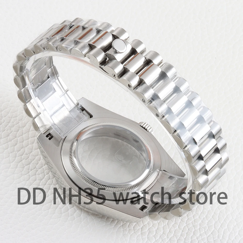 36mm/39mm NH35 Case Presidential Bracelet Stainless steel Sapphire Glass 100m Waterproof for NH35 NH36 movement datejust case