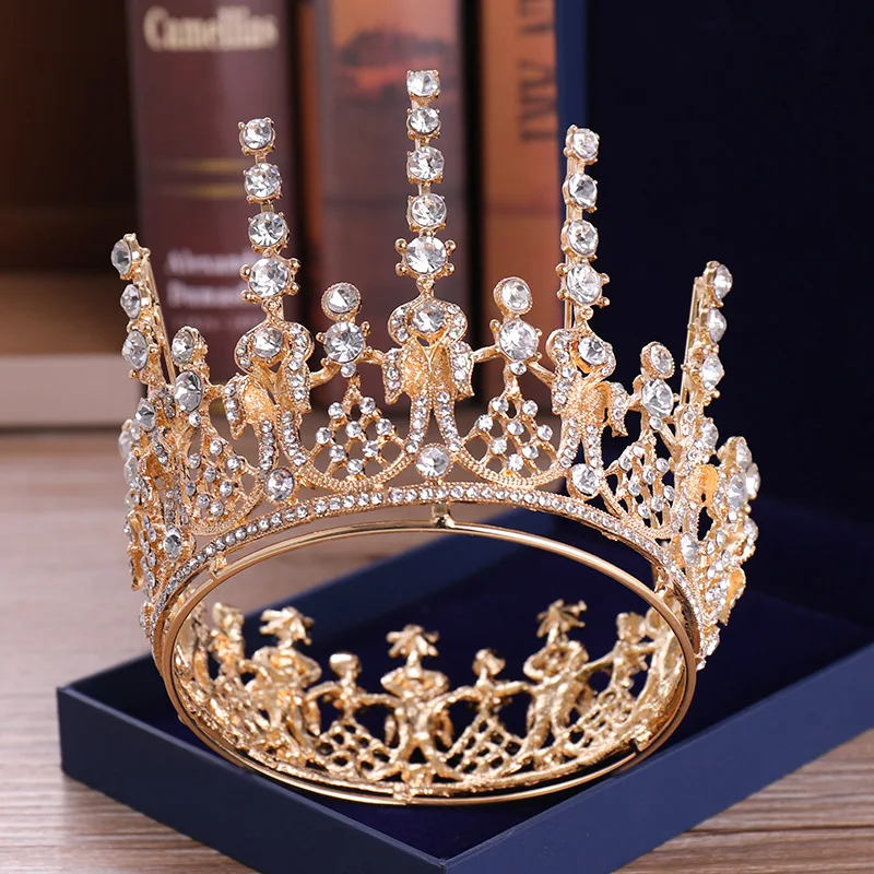 Baroque Crystal Tiaras And Crowns Party Rhinestone Prom Diadem Crown For Women Bridal Wedding Hair Accessories Jewelry Crown