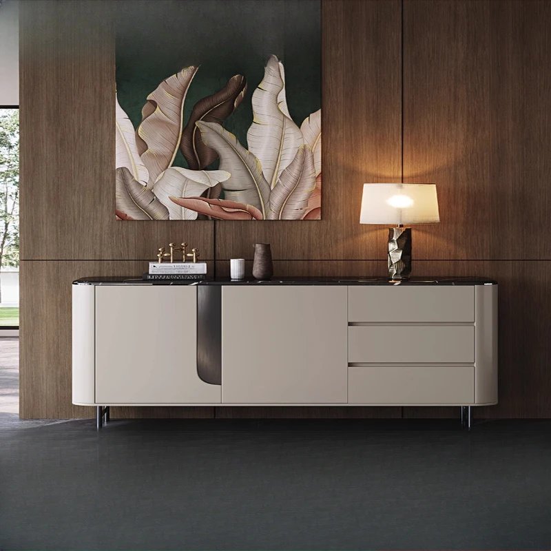 

Solid wood dining side cabinet, living room partition wall locker, modern simple Italian side cabinet