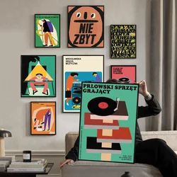 Vinyl Record Fair Music Abstract Illustration Polish Original DIY Sticky Poster Vintage Room Bar Cafe Decor Home Decor