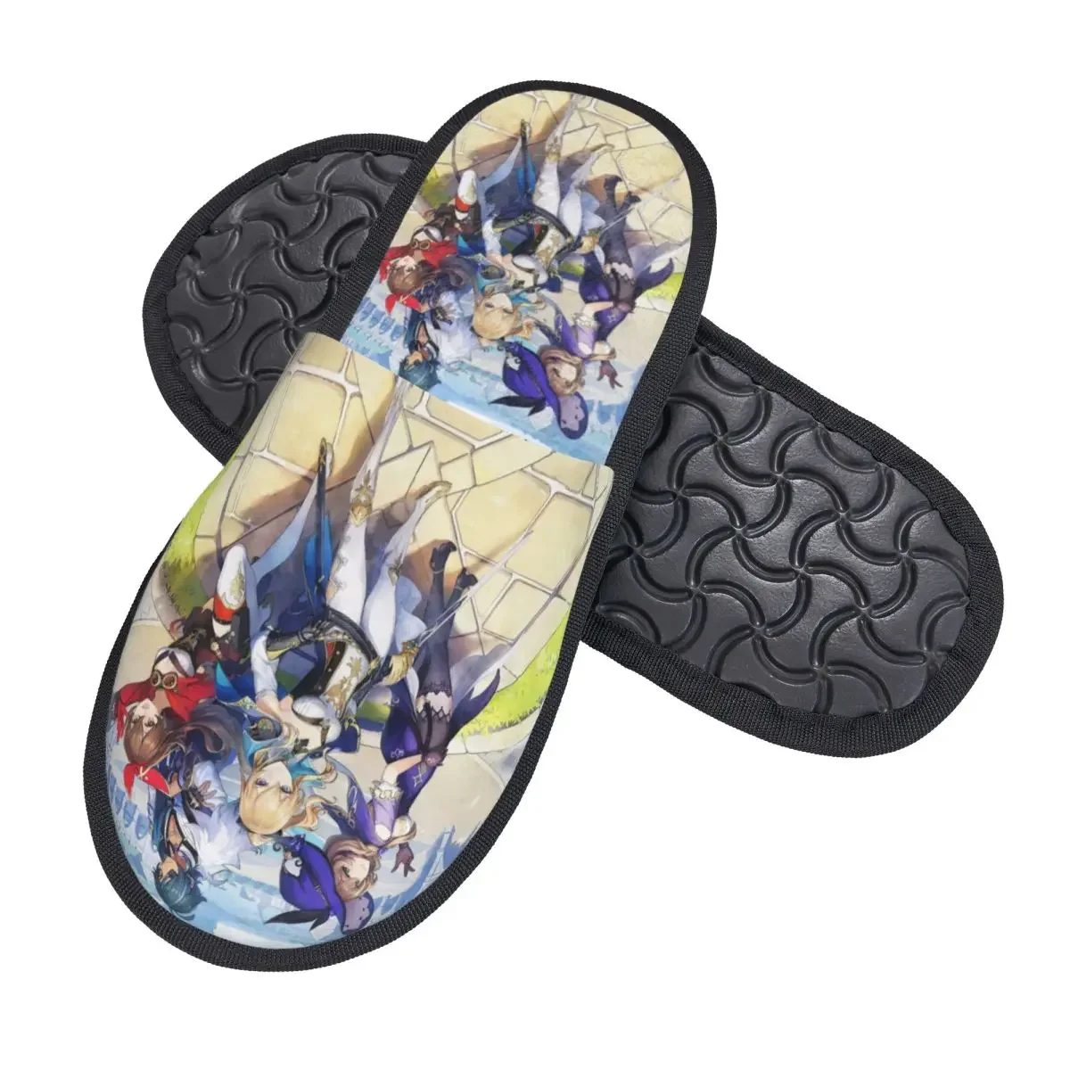 Custom Anime Genshin Impact House Slippers Women Cozy Memory Foam Manga Kawaii Slip On Spa Slipper Shoes