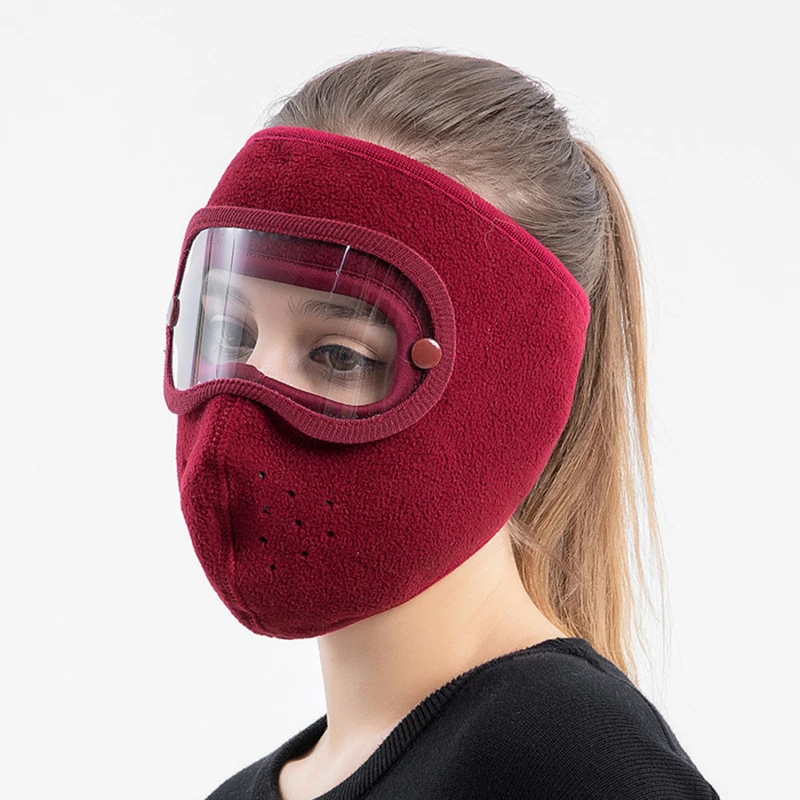 Masked Mask For Autumn And Winter Fashion Fleece Riding Windproof Warm Cold Resistant High-definition Goggles Anti Fog Masks