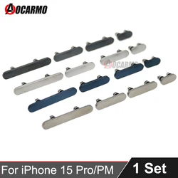Aocarmo For Apple iPhone 15 Pro Max 15Pro 15PM Power On Off Volume Button Mute Key Replacement Parts Complete Set