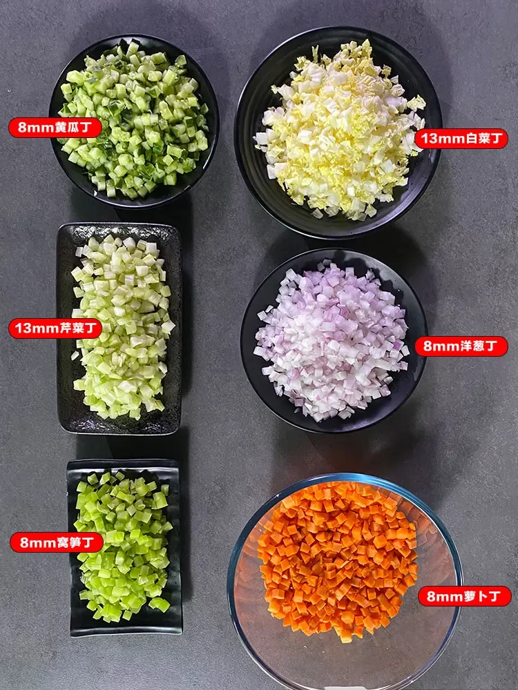 Cortador comercial de vegetais em cubos, artefato de corte em cubos de rabanete, triturador de batata, corte multifuncional automático de cenoura elétrica