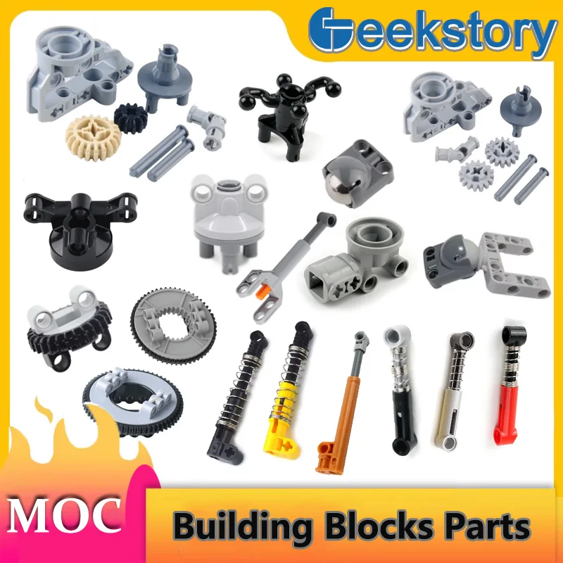 

4PCS/8PCS Suspension Drive Technology Blocks Parts Steering Hub Portal Axle Housing Shock Arm Pushrod Assembled Bricks DIY Toys