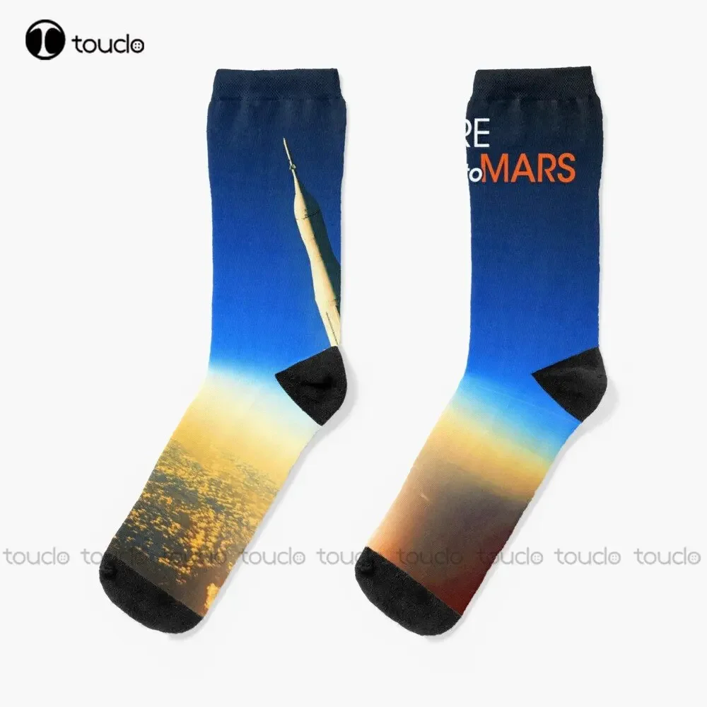 Artemis 1 Sls Rocket 2022 Launch — Space Poster Space Art Socks Women Socks 360° Digital Printing Custom Gift Streetwear