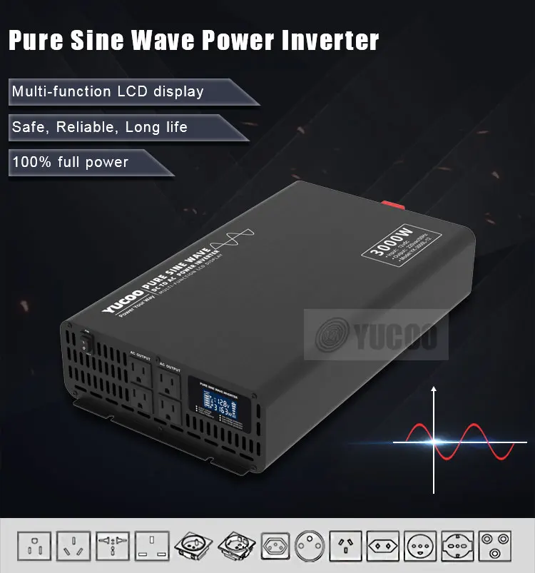 New 1000W 2000W 3000W 4000W 5000W Car Power Inverters With LCD Display