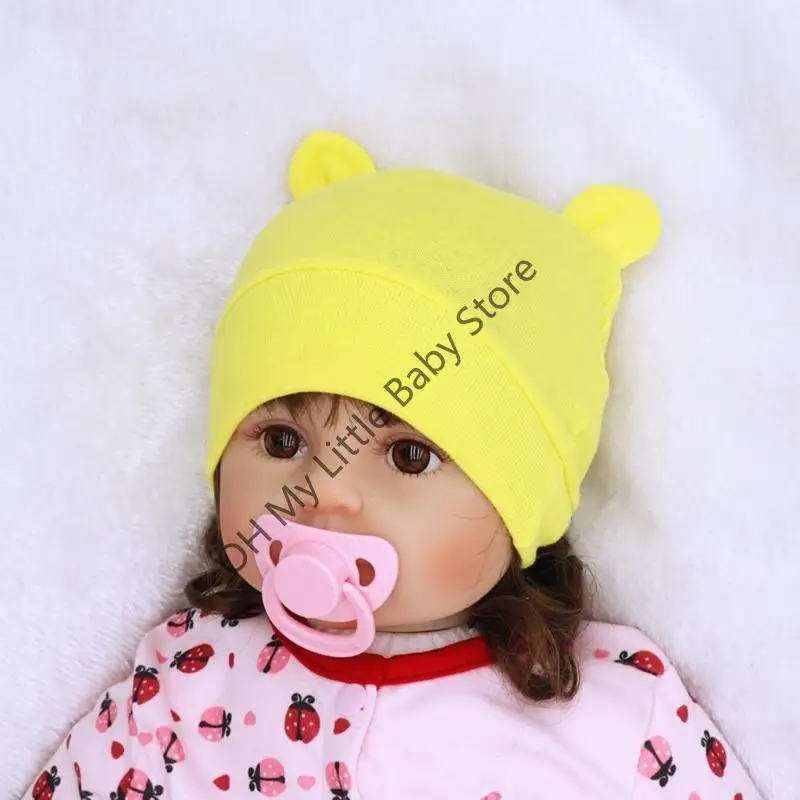 M76C 0-3 أشهر طفل لطيف الدب آذان قبعة لينة القطن قبعة قبعة أغطية الرأس قبعة الرضع