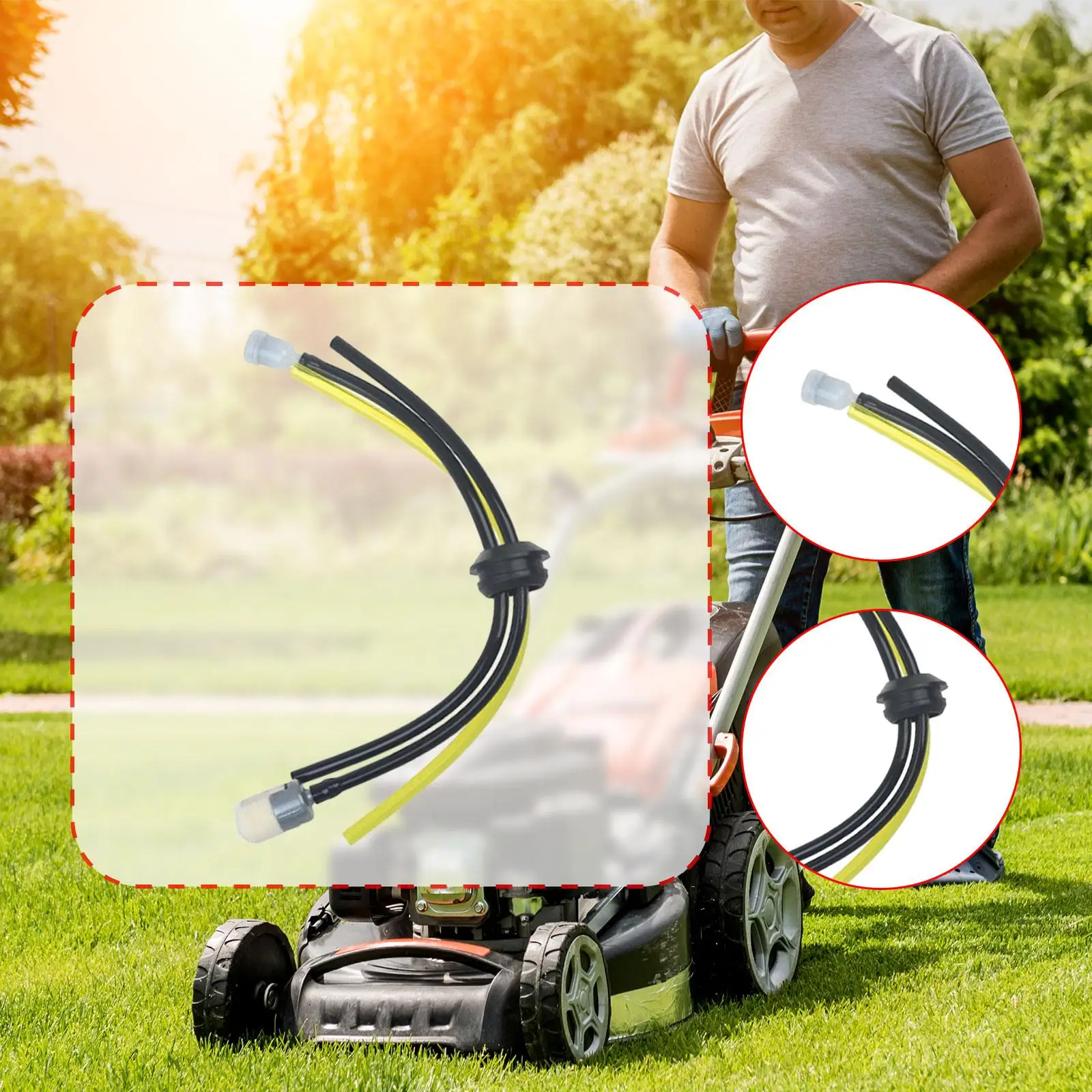 

4x Strimmer Fuels Pipes 22 cm Oil Resistant with Balancer for Brush Cutter Garden Machine Mower Trimmer Lawn Mower Accessories