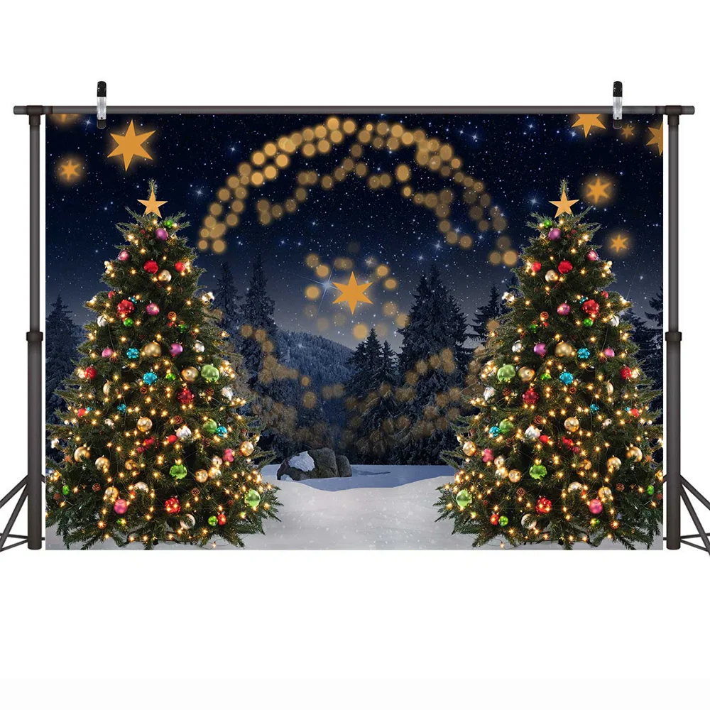 الشتاء غابة الصنوبر الوليد صورة صورة خلفية أشجار عيد الميلاد ليلة الثلج التصوير خلفية السماء المرصعة بالنجوم عيد ميلاد تبادل لاطلاق النار