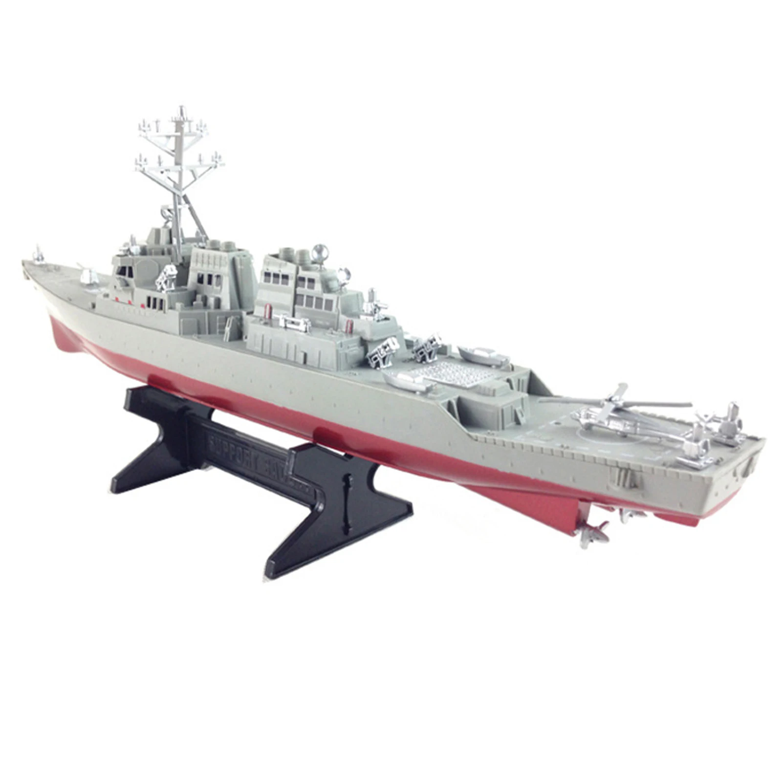 Missile Destroyer Ship Model Static Toy With Display Stand Warship Destroyer Military Ship Plastic Model Ornament For Collection