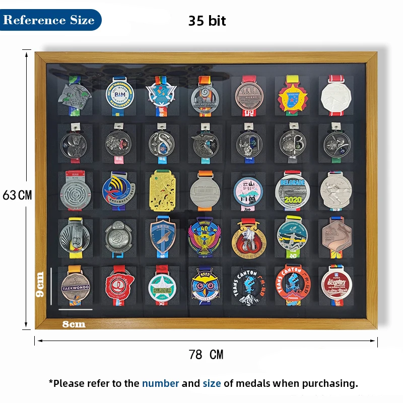 Solid Wood Marathon Medal  Frame Display, Shadow Box, , Wall decoration With Sport Runner Theme，Perfect Gift for Athletes