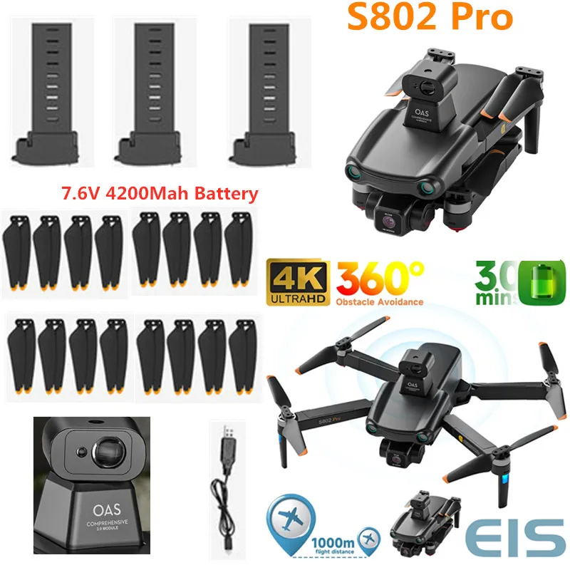 

S802 Drone Battery 7.6V 4200Mah Battery S802 pro Quadcopter Propeller Obstacle Avoidance For S802 Pro RC Dron S802 Drone Battery