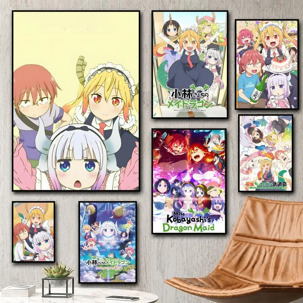 Aesthetic Wall Art Poster Trendy anime Miss Kobayashi's Dragon Maid Poster for Bedroom Dorm Room Home Decor Large Wall Picture