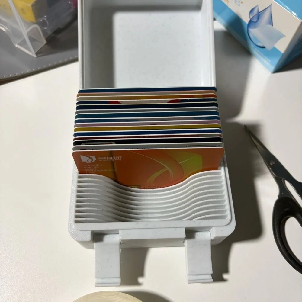 Bank Card ID Holder Box Layered Slots Non Slip Wear Resistant Durable Plastic Cards Organizer for Credit Cards