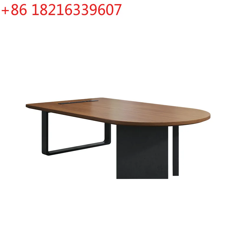 YAO light luxury solid wood round head negotiation table conference table and chair combination simple office reception room