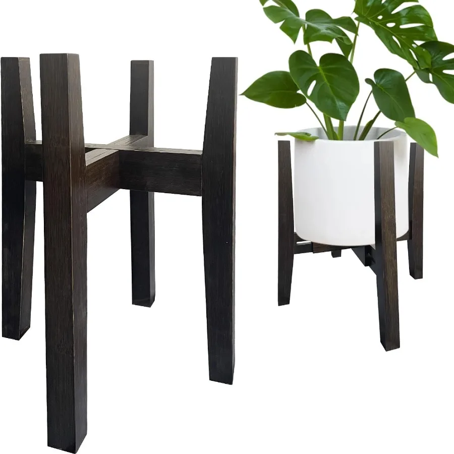 

Adjustable Plant Stand Indoor Bamboo Mid Century Modern Plants Stand Corner Plants Flower Holders Single Floor Plant Stands 8.2