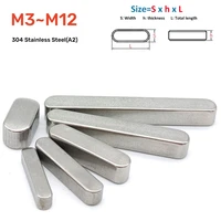 1 ~ 20 piezas M3M4M5M6M8M10M12 304 A2-70 rectángulo de acero inoxidable extremo redondo tipo A llave plana paralela eje de transmisión rollo pasador de eje