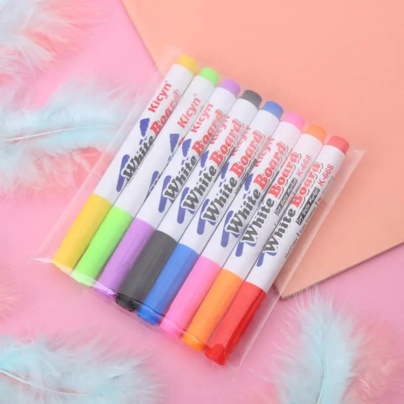 Pintura Mágica Água Canetas Doodle Flutuantes, Magic Whiteboard Marker, 8 cores, 12 cores