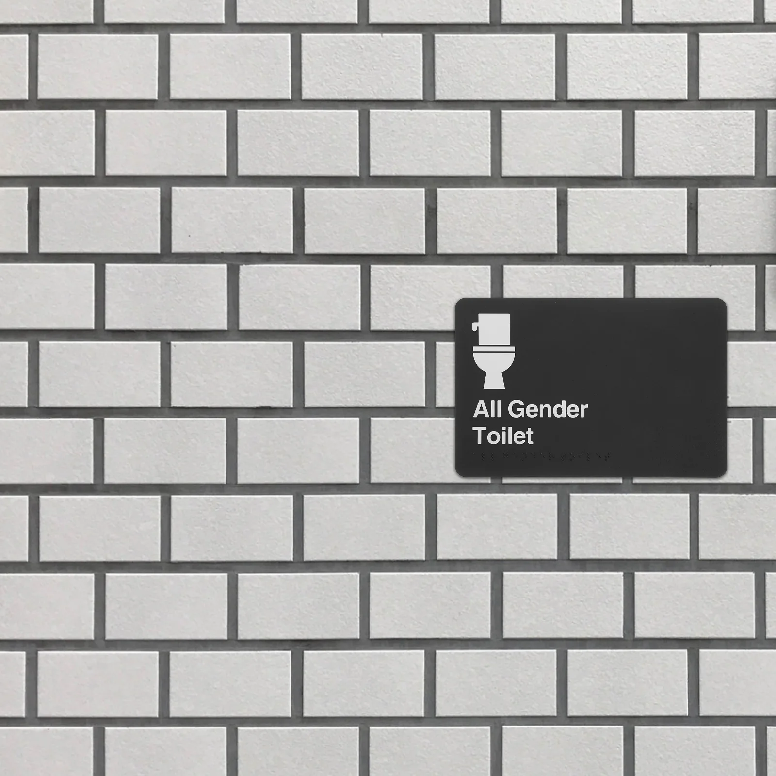 

Cute Bathroom Signs Braille Allgender Restroom Signage High Visibility Clear Text Symbols Modern Design ABS Material Indoor