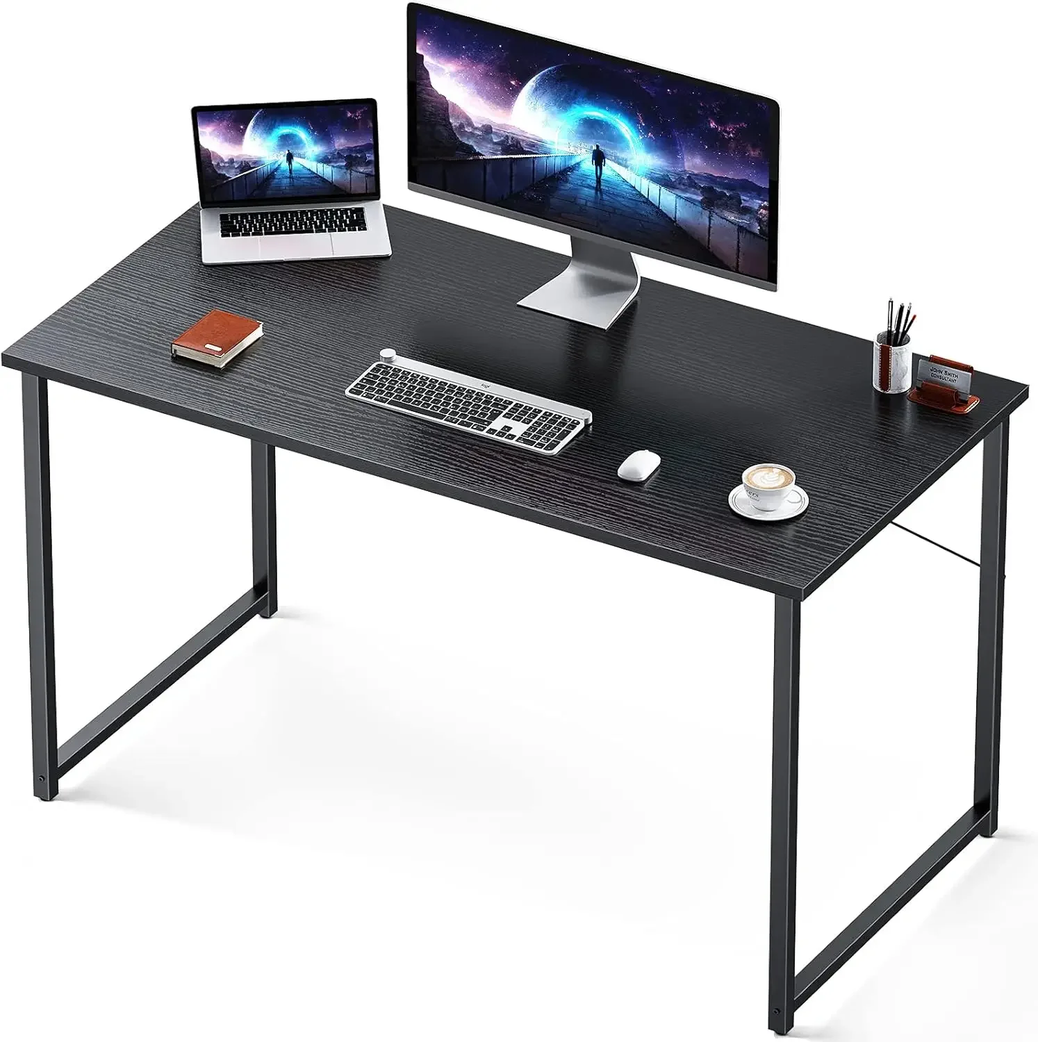 48 Inch Computer Desk, Modern Simple Style Desk for Home Office, Study Student Writing Desk, Deep Black