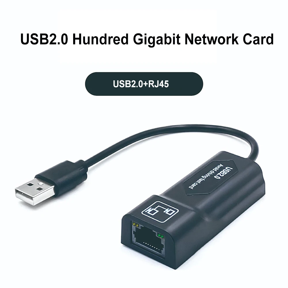 イーサネットアダプター,otgケーブル付き,ランネットワークアダプター,メインミラー用LEDインジケーター,USB 2.0からrj45,100mps