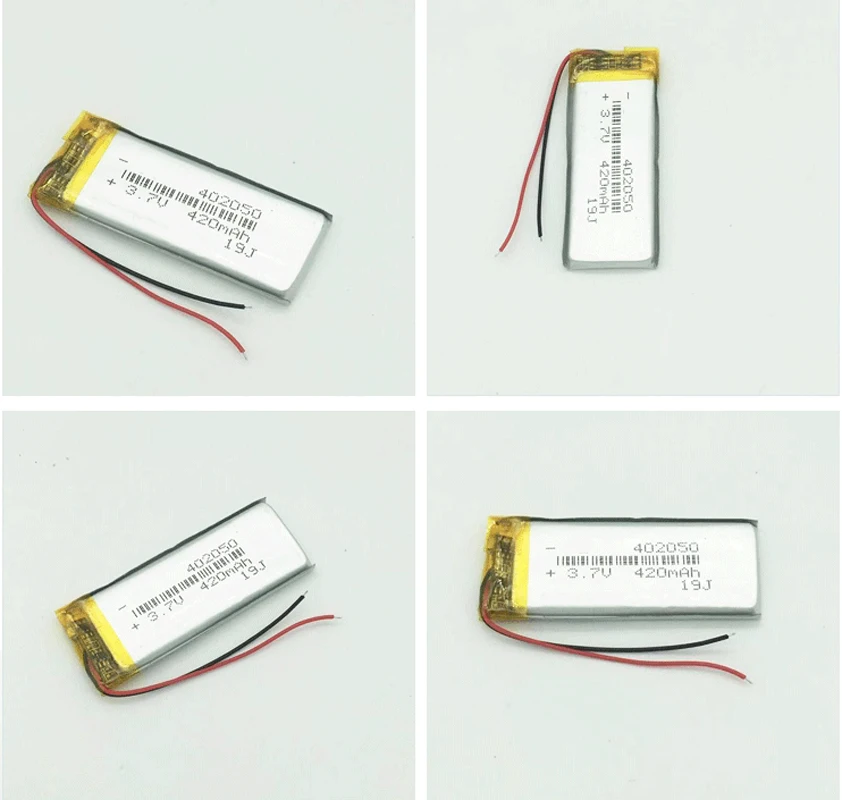 

4x 402050 420mah 3.7V Lithium Polymer Battery For Bluetooth Earphone Recording Pen Smart Watch Rechargeable Li-polymer Batteries