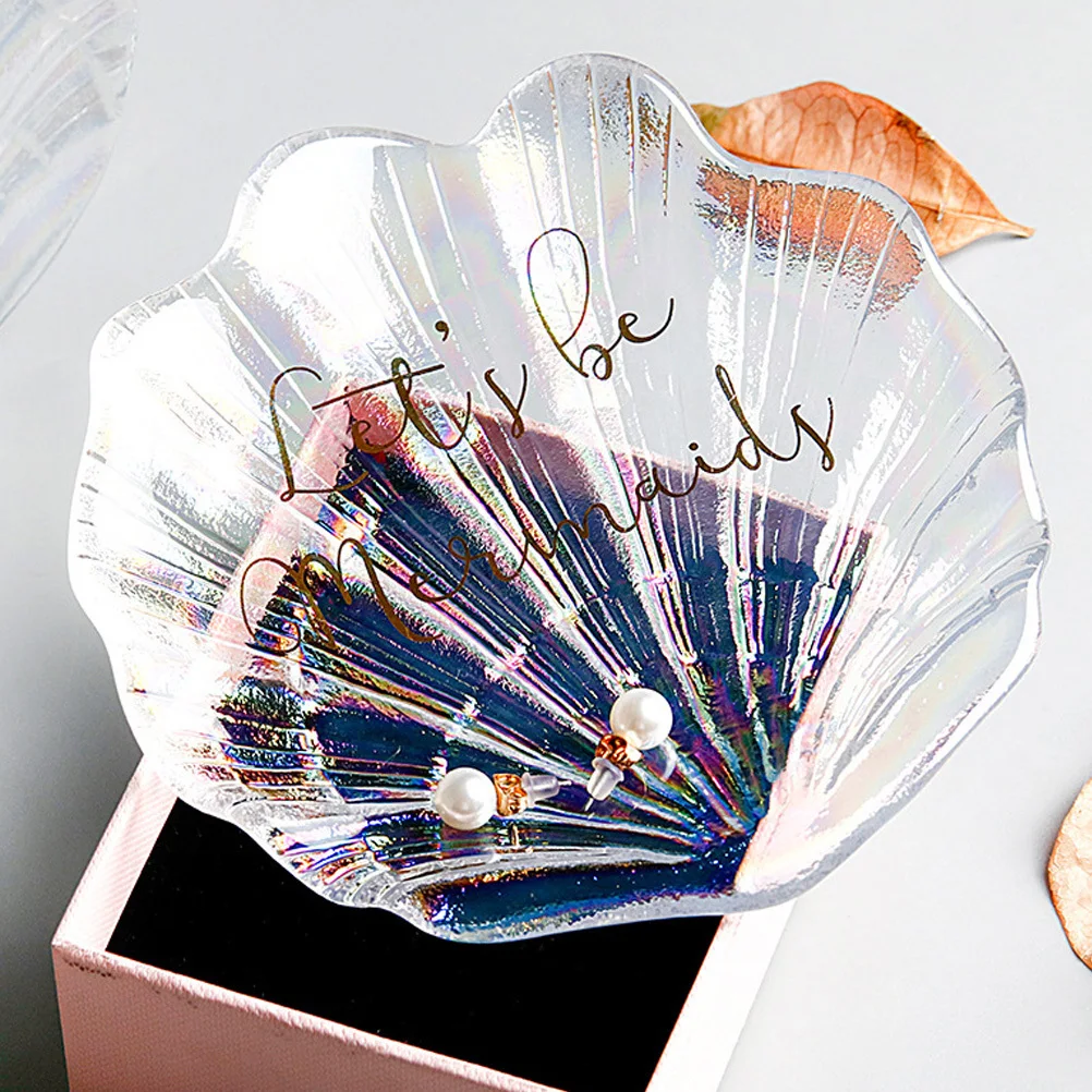 

Shell Shape Jewelry Dish Fashion Trinket Tray Jewelry Display Plate Jewelry Storage Plate Photo Props for Home Shop